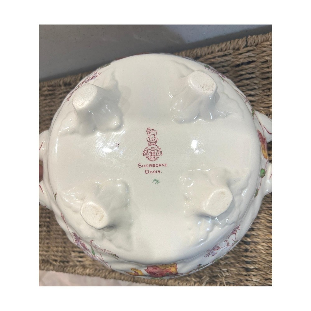 Royal Doulton Sherborne D5915 Covered Vegetable Tureen Footed Casserole Floral - Picture 3 of 15